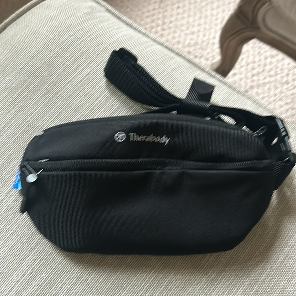 - Therabody Crossbody/Fanny Pack Travel Pouch. With travel socks and Eye m…